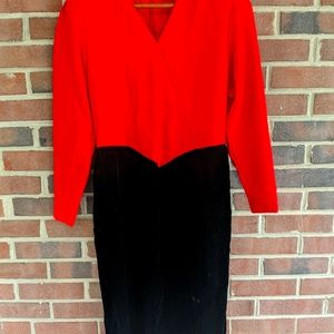 Red and black dress from the 80s